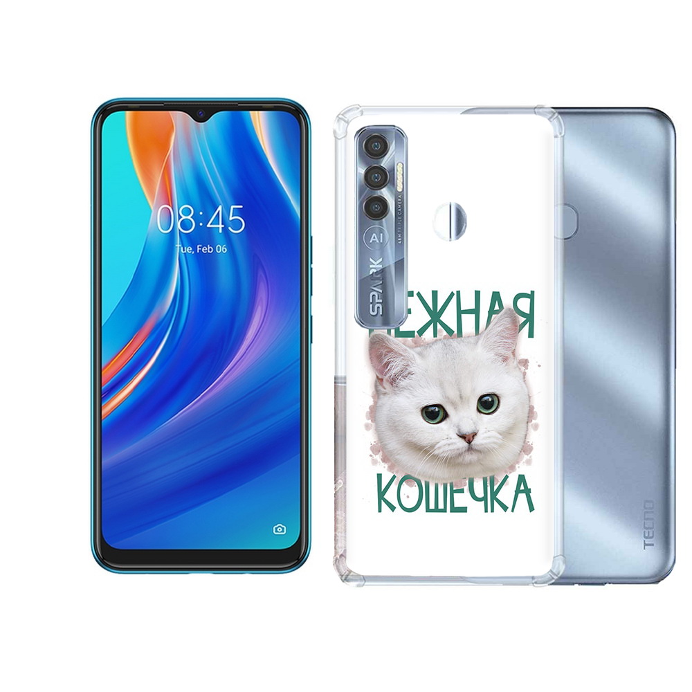 

Чехол MyPads Tocco для Tecno Spark 7 Pro нежная кошечка, Прозрачный, Tocco