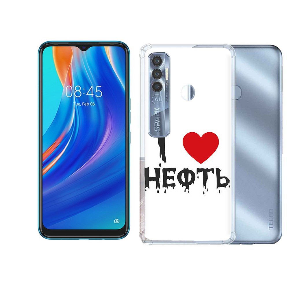 

Чехол MyPads Tocco для Tecno Spark 7 Pro нефть, Прозрачный, Tocco