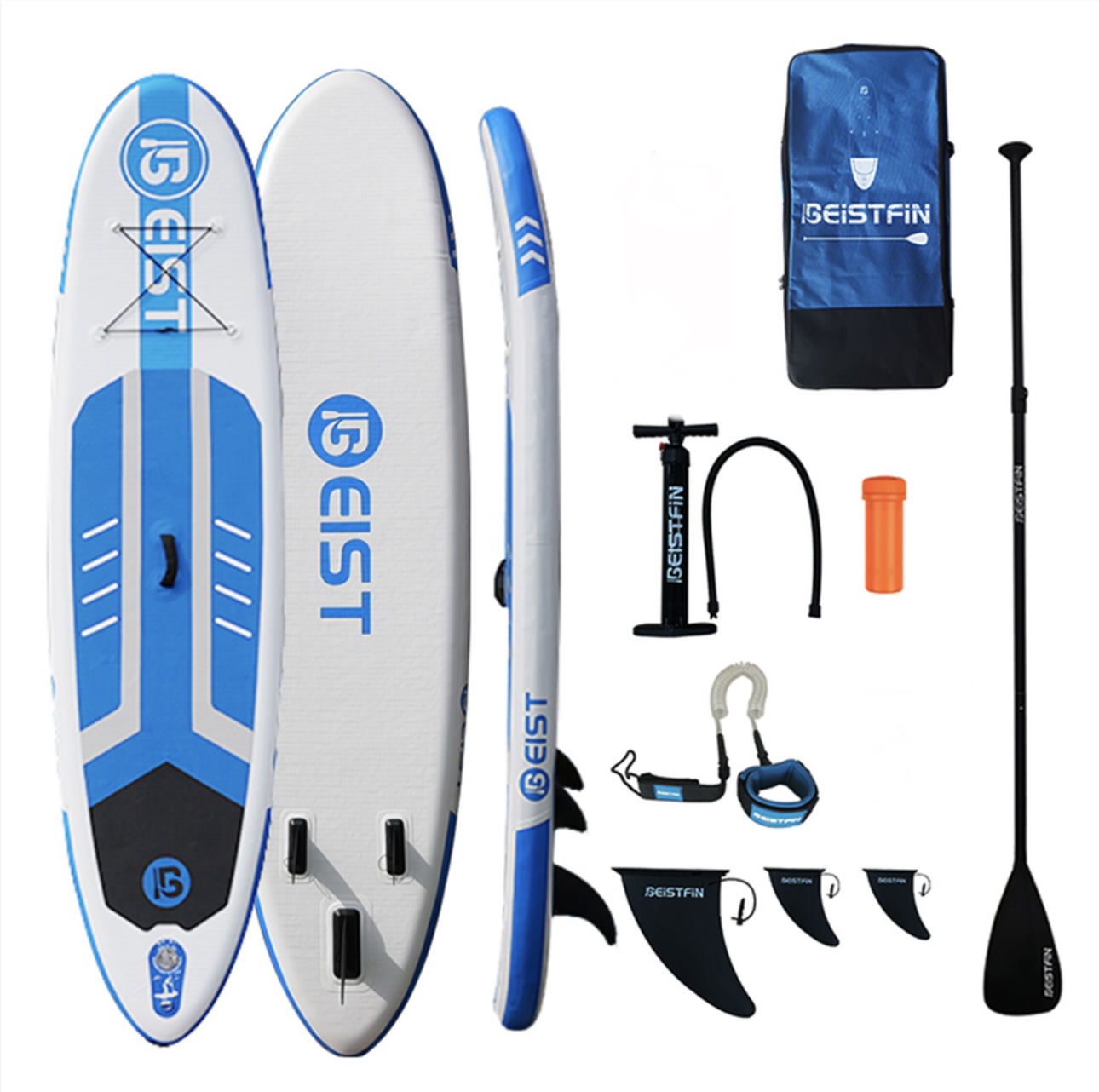 Sup борд BEIST 305 см с тремя плавниками, 7 в 1, синий