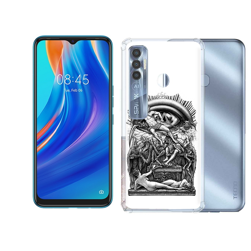 

Чехол MyPads Tocco для Tecno Spark 7 Pro оракул черно белый, Прозрачный, Tocco