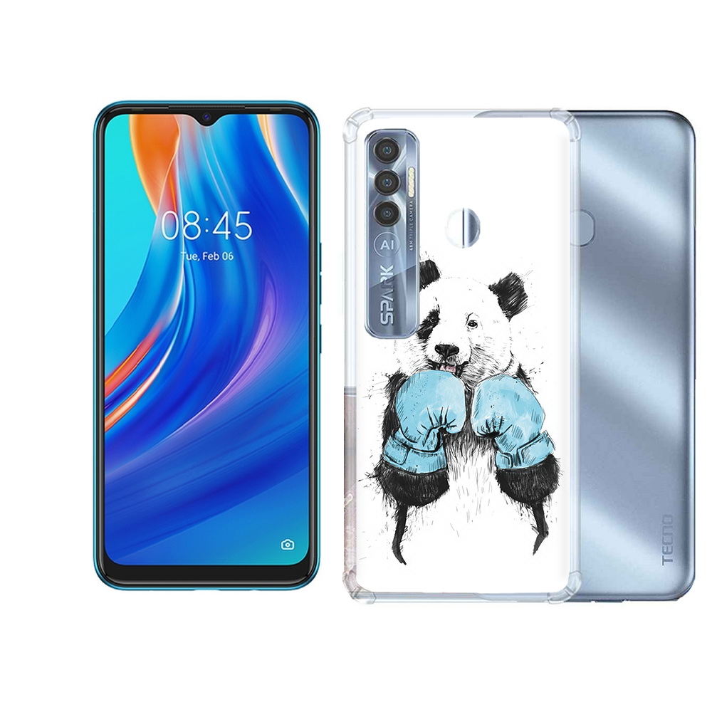 

Чехол MyPads Tocco для Tecno Spark 7 Pro панда боксер, Прозрачный, Tocco