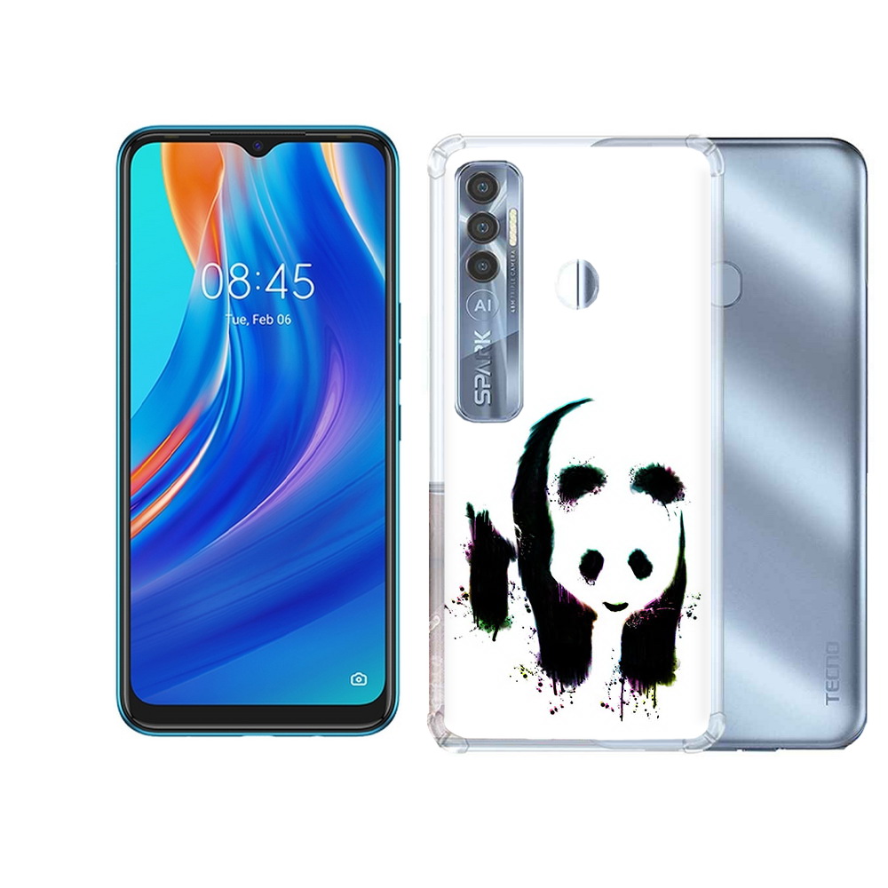 

Чехол MyPads Tocco для Tecno Spark 7 Pro панда в акварели, Прозрачный, Tocco
