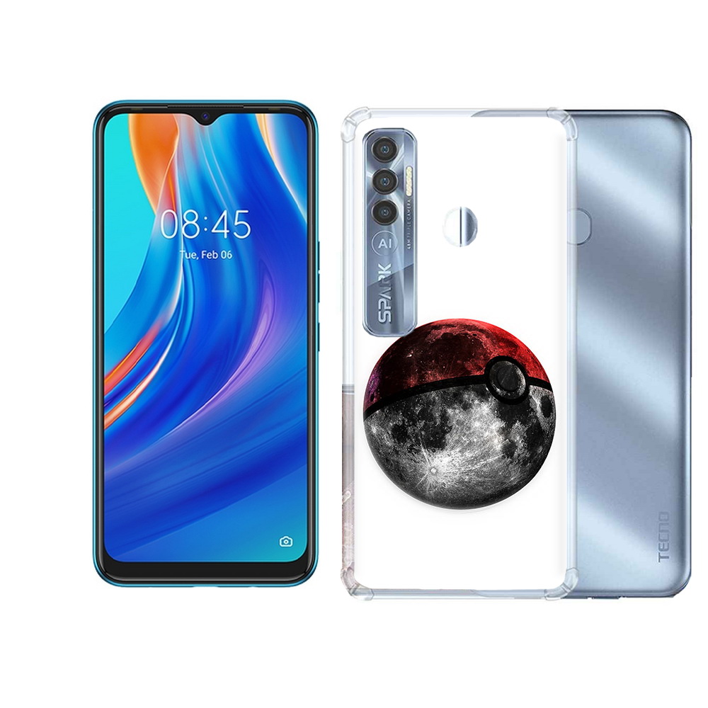 

Чехол MyPads Tocco для Tecno Spark 7 Pro планета покебол, Прозрачный, Tocco