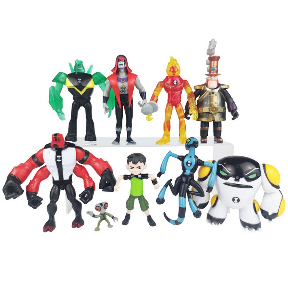 

Фигурки Ben 10 Бен Тен 9 в 1 (свет, 3,5-12,5 см)