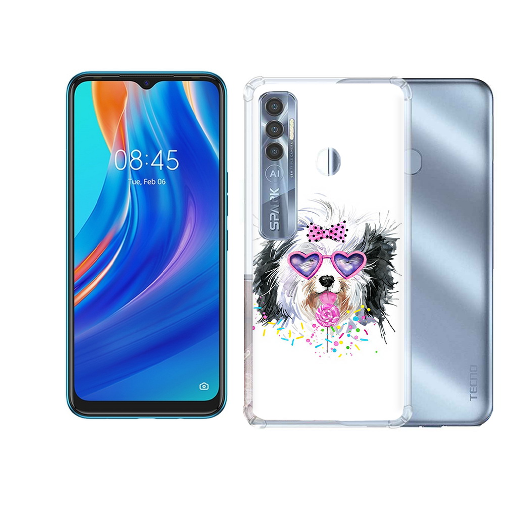 

Чехол MyPads Tocco для Tecno Spark 7 Pro пушистик, Прозрачный, Tocco