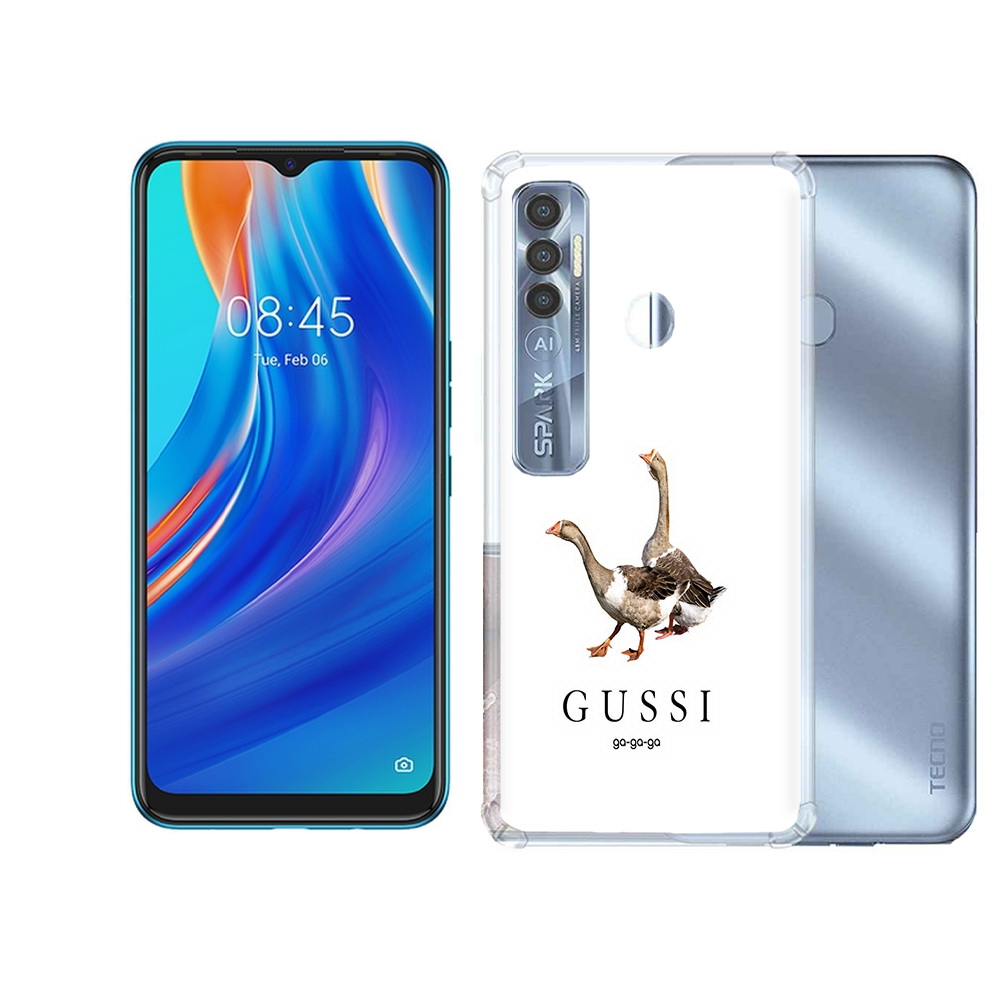 

Чехол MyPads Tocco для Tecno Spark 7 Pro Гусси бренд, Прозрачный, Tocco