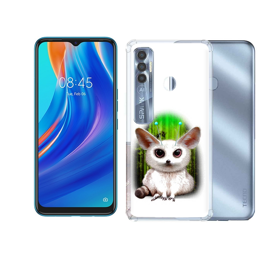 

Чехол MyPads Tocco для Tecno Spark 7 Pro пушистое животное, Прозрачный, Tocco