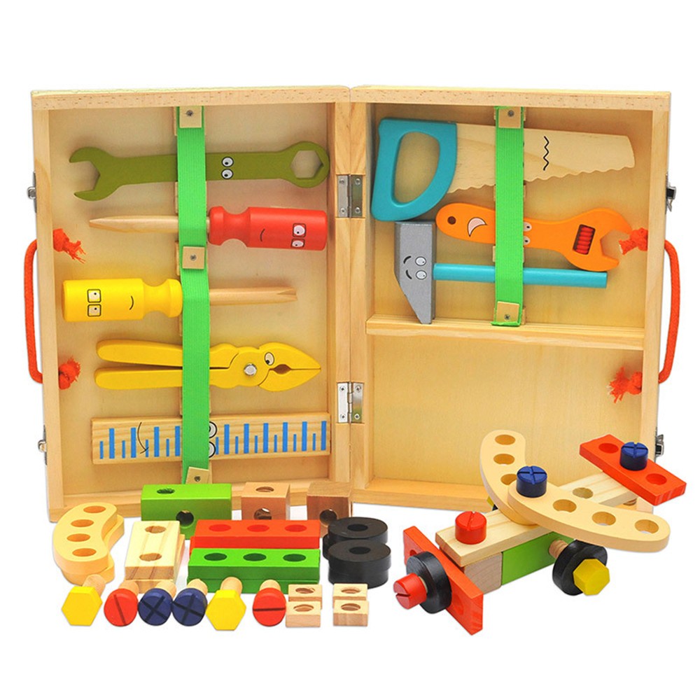 Детские деревянные инструменты StarFriend, конструктор в кейсе (33 предмета)