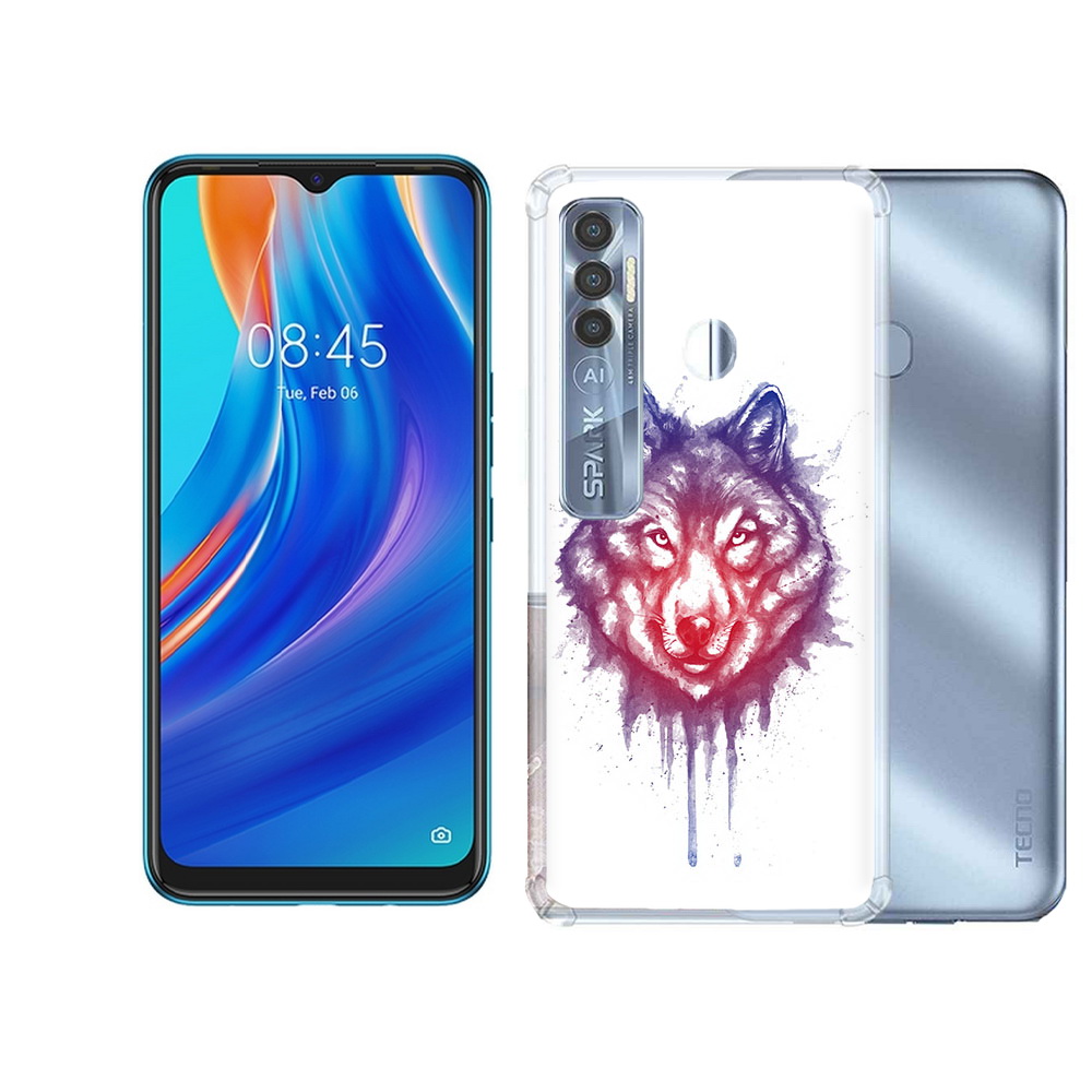 

Чехол MyPads Tocco для Tecno Spark 7 Pro пушистый волк, Прозрачный, Tocco