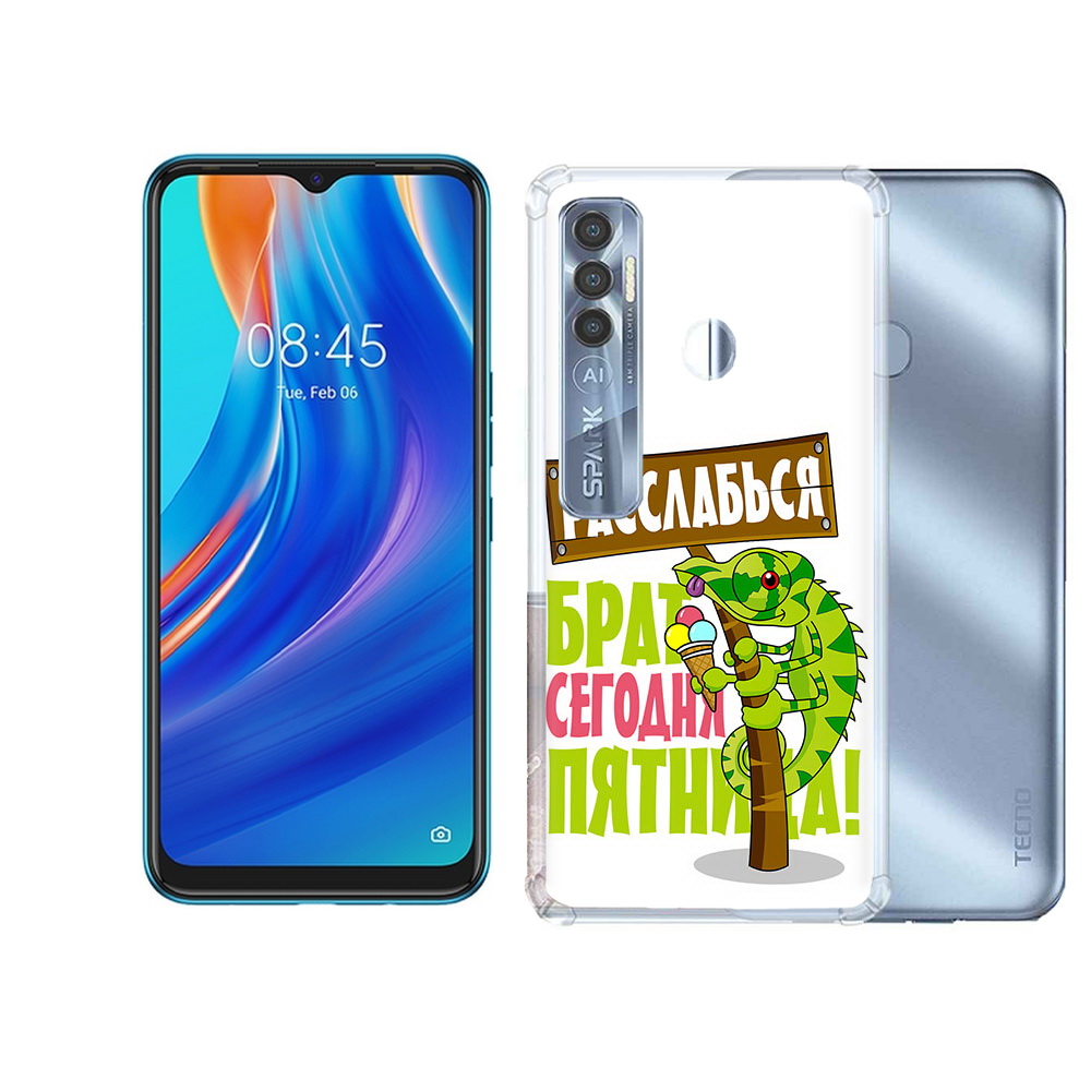 

Чехол MyPads Tocco для Tecno Spark 7 Pro пятница, Прозрачный, Tocco