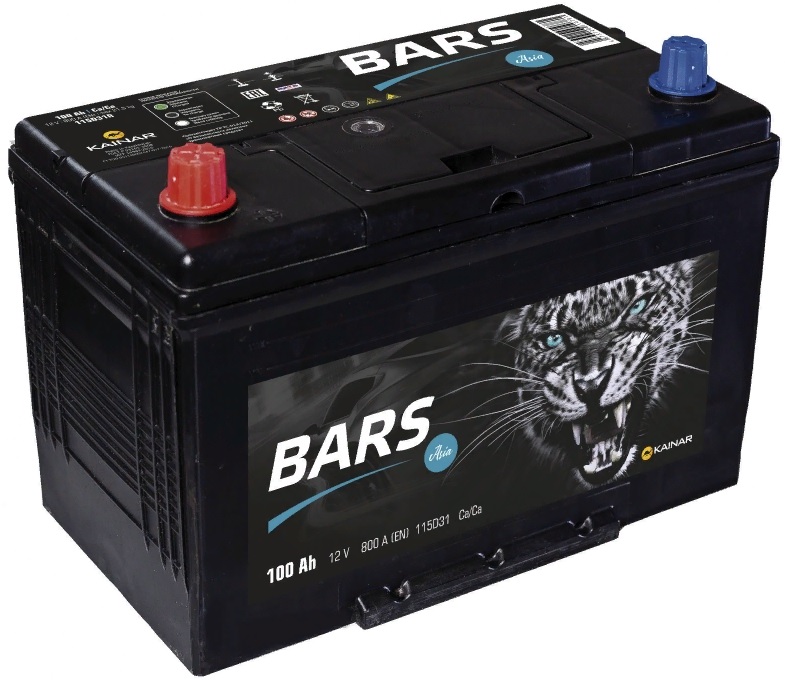 

Аккумулятор автомобильный Bars Asia 100 А/ч 800 А прям. пол. 115D31R (303х172х225) борт, Азия D31 с бортиком