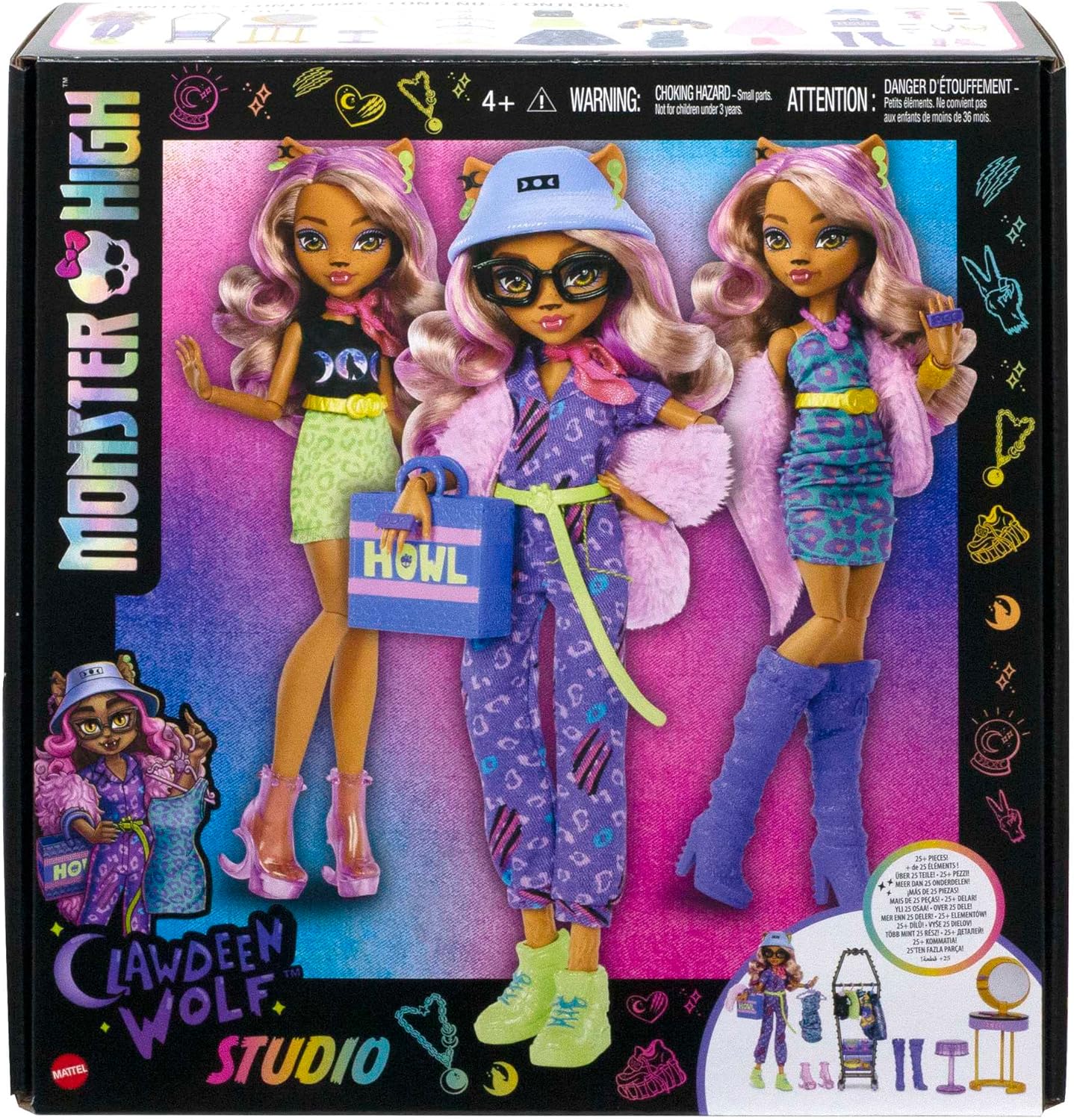 Игровой набор Monster High Doll с куклой Клодин Вульф Бутик-студия с модными аксессуарам