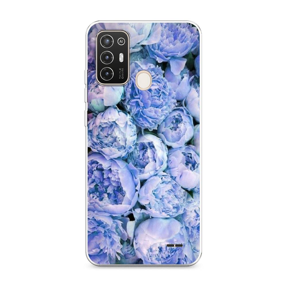 

Чехол Awog на ZTE Blade A52 / ЗТЕ Блэйд A52 "Пионы голубые", Разноцветный, 136250-8