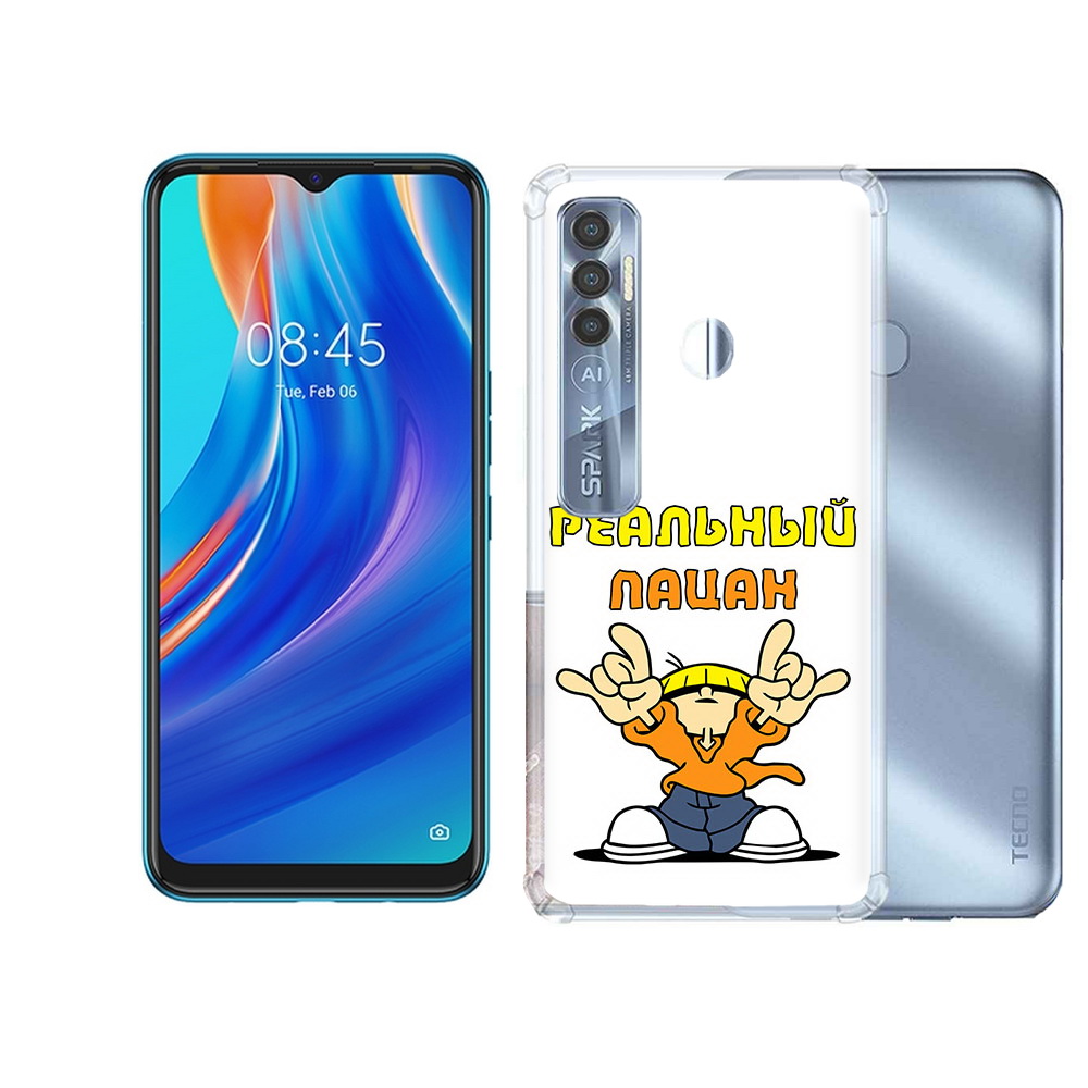

Чехол MyPads Tocco для Tecno Spark 7 Pro реальный пацан, Прозрачный, Tocco