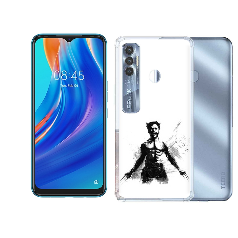 

Чехол MyPads Tocco для Tecno Spark 7 Pro росомаха, Прозрачный, Tocco
