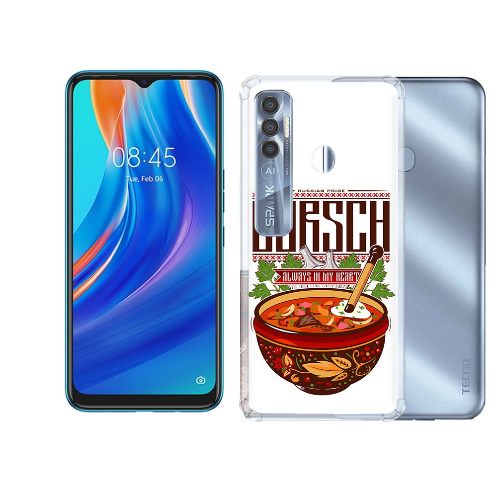 

Чехол MyPads Tocco для Tecno Spark 7 Pro русский борщ, Прозрачный, Tocco