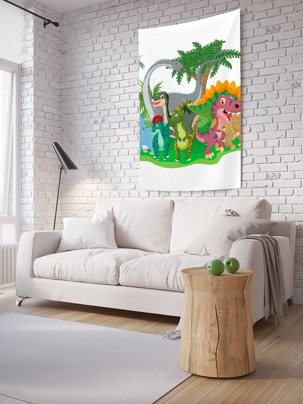 

Вертикальное фотопанно на стену JoyArty Динозавры играются 100x150 см, Динозавры играются