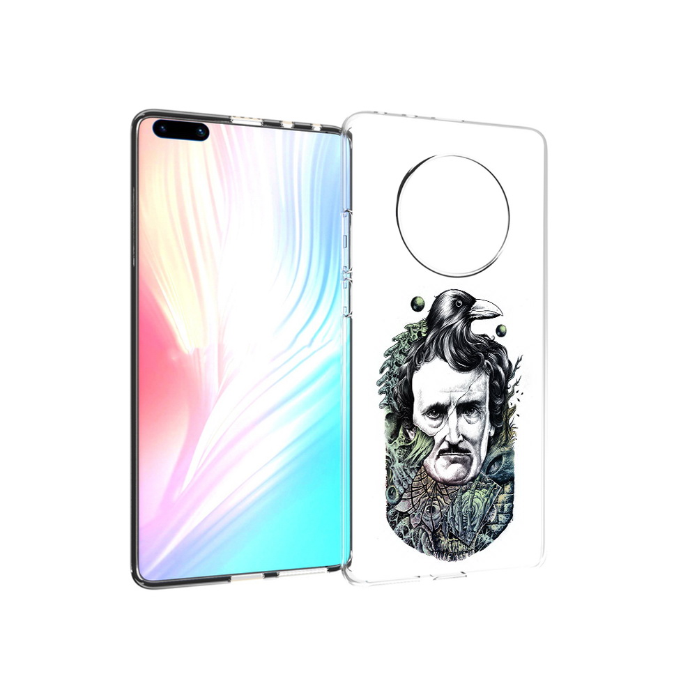 

Чехол MyPads Tocco для Huawei Mate 40 Pro Эдгар Аллан с вороном, Прозрачный, Tocco