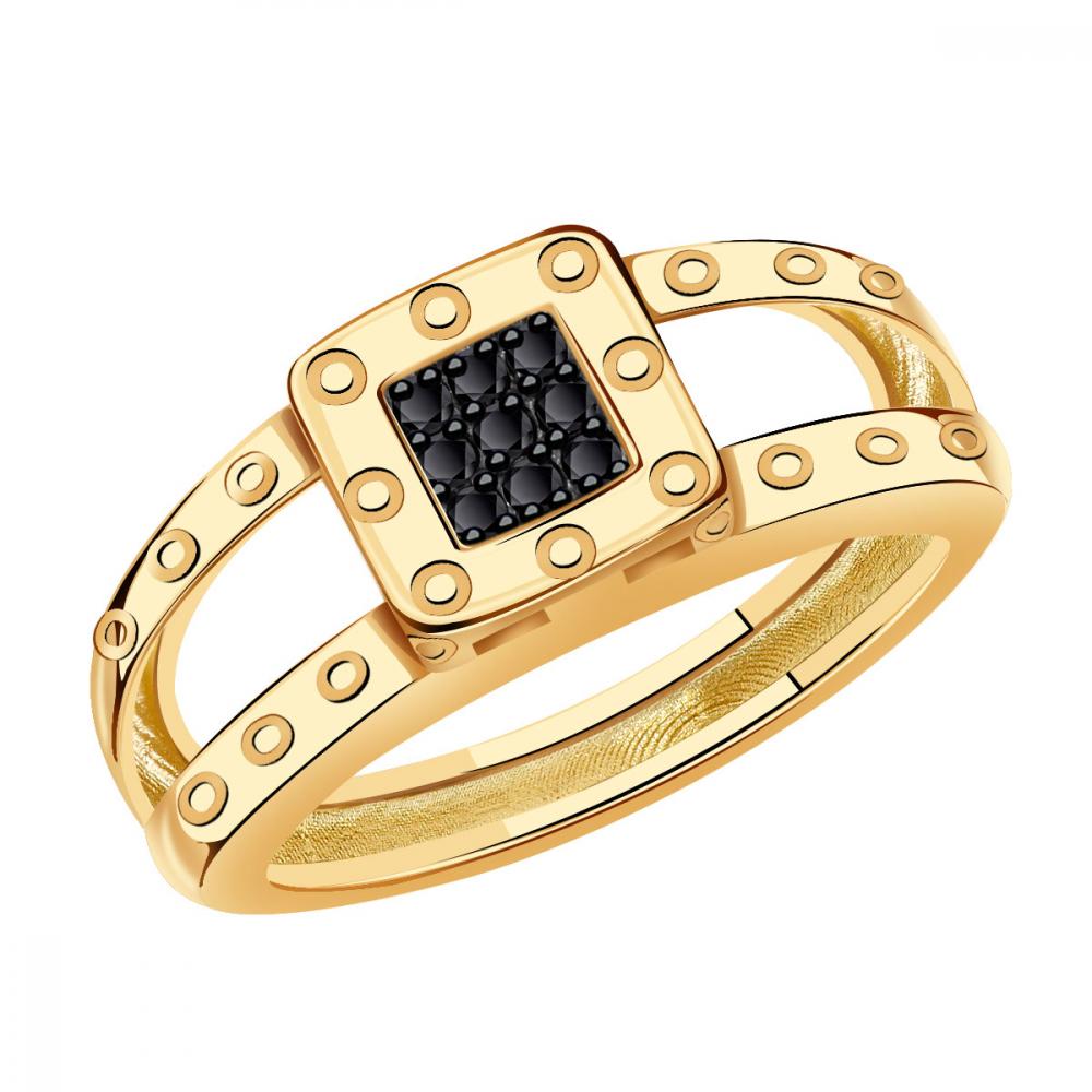 

Кольцо из золота с фианитом р.17 DIAMANT-ONLINE Б110120ч., Б110120ч.