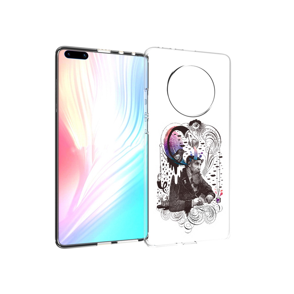 

Чехол MyPads Tocco для Huawei Mate 40 Pro абстракция думающий мужчина, Прозрачный, Tocco
