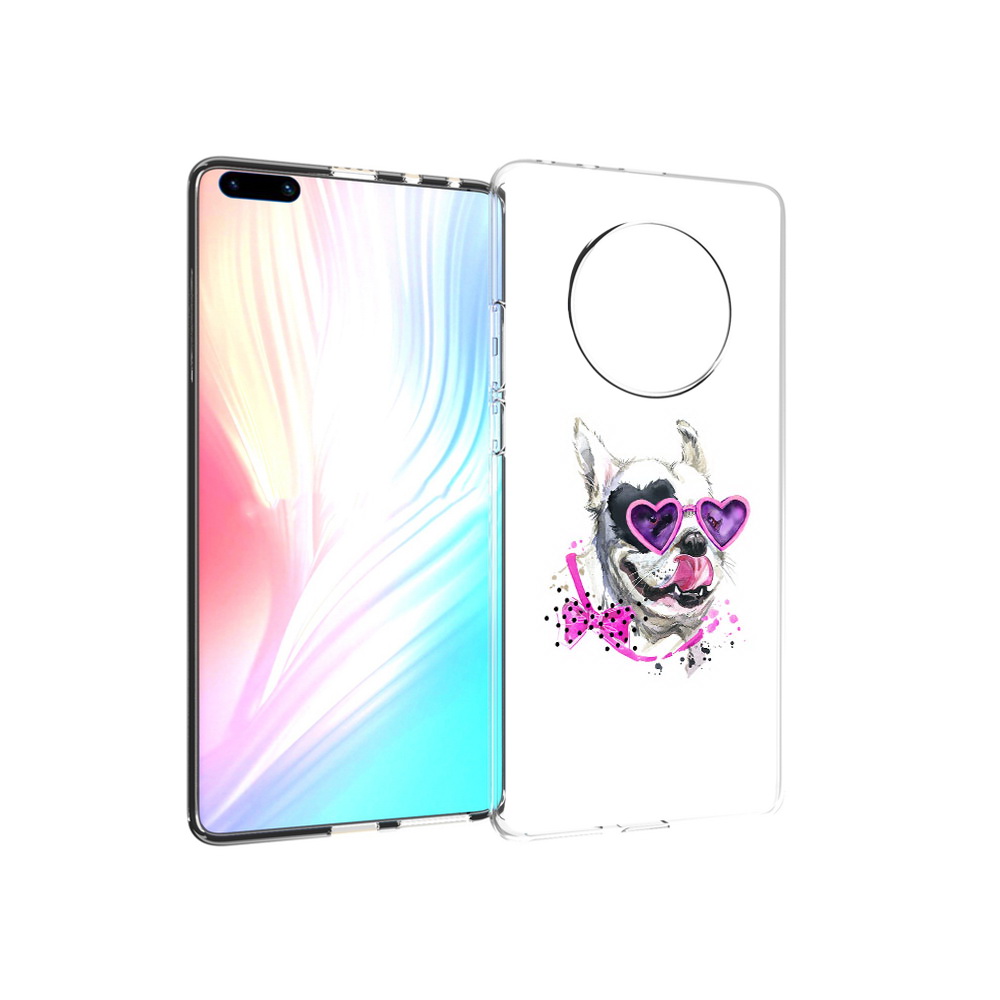 

Чехол MyPads Tocco для Huawei Mate 40 Pro акварельный пёс, Прозрачный, Tocco