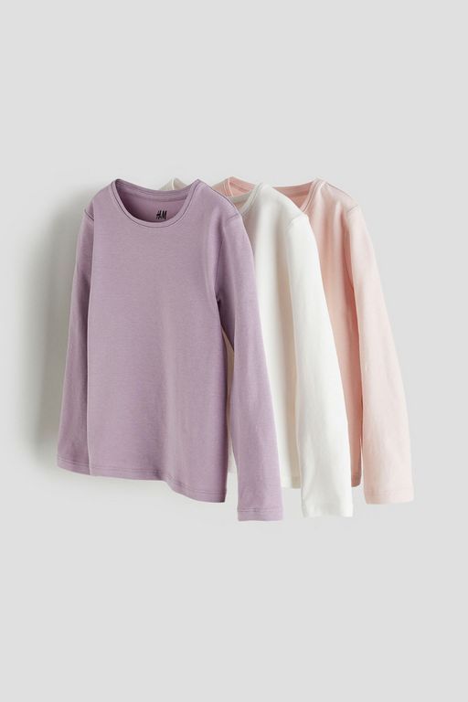 

Лонгслив детский H&M 0575156, Светло-розовый, фиолетовый, белый, 92, 0575156