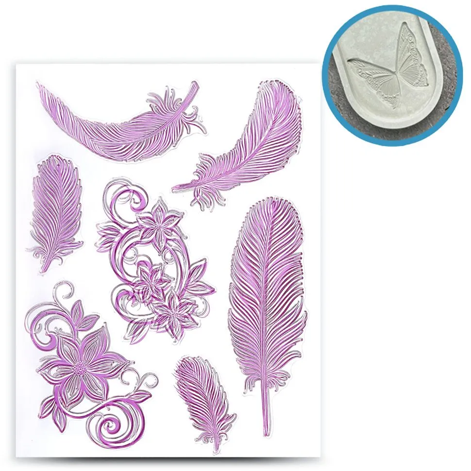 

Силиконовый штамп для творчества EPOXYMASTER с перьями 7, с перьями