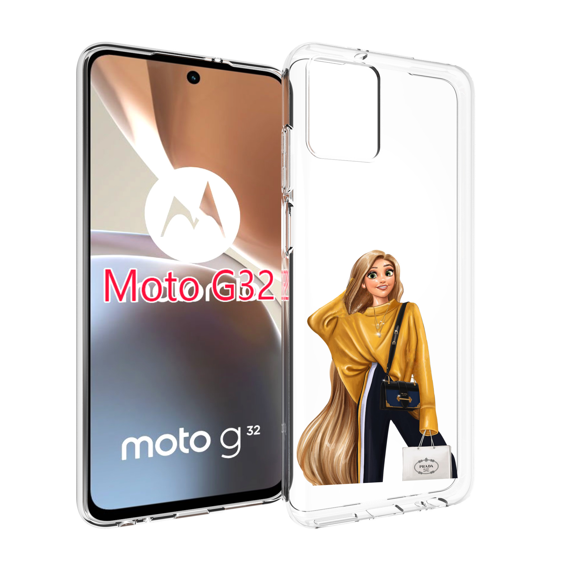 

Чехол MyPads модная-рапунсель женский для Motorola Moto G32, Прозрачный, Tocco