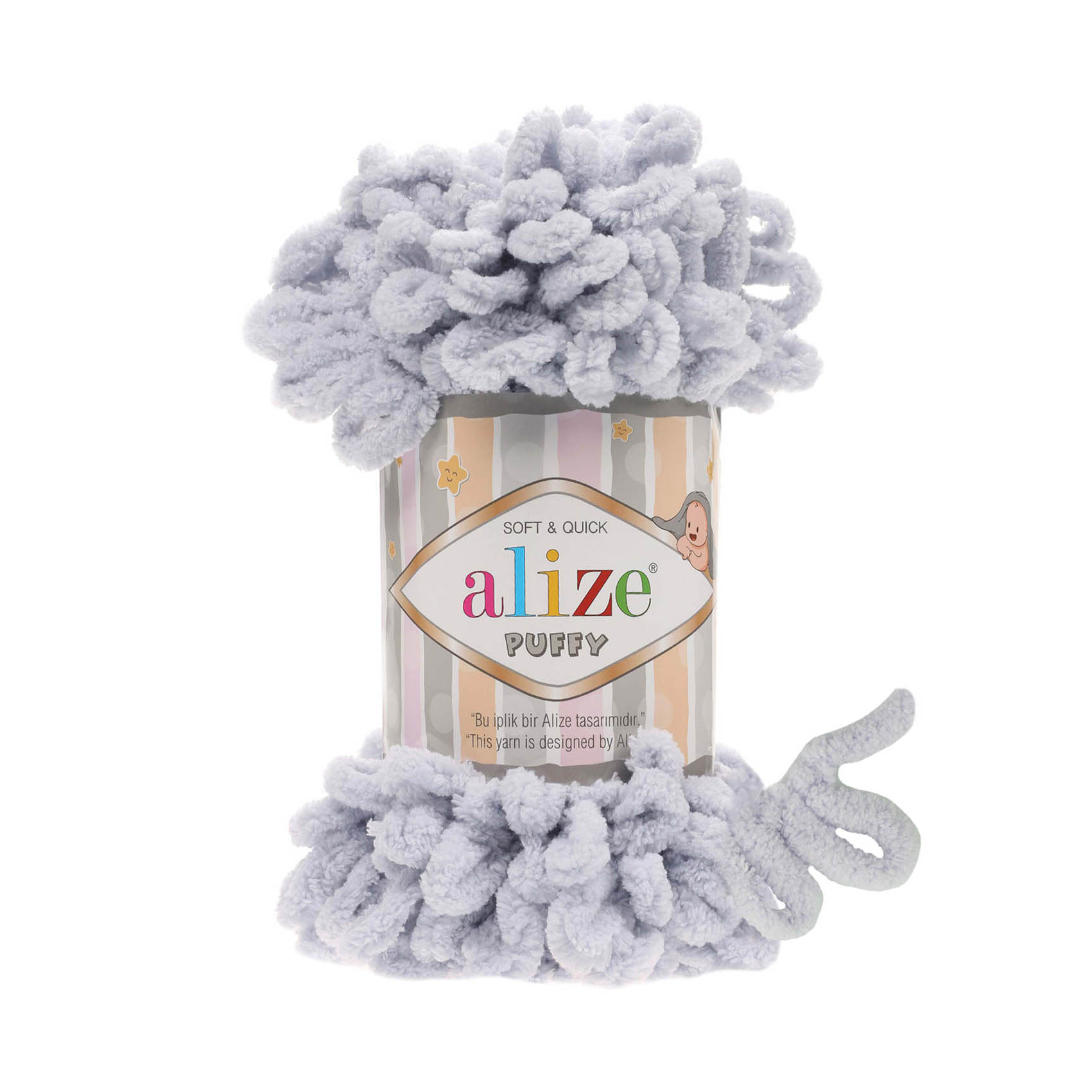 

Пряжа Alize Puffy 100% микрополиэстер 9 м/100 гр 416 Серый, 5 мотков, Puffy NL01
