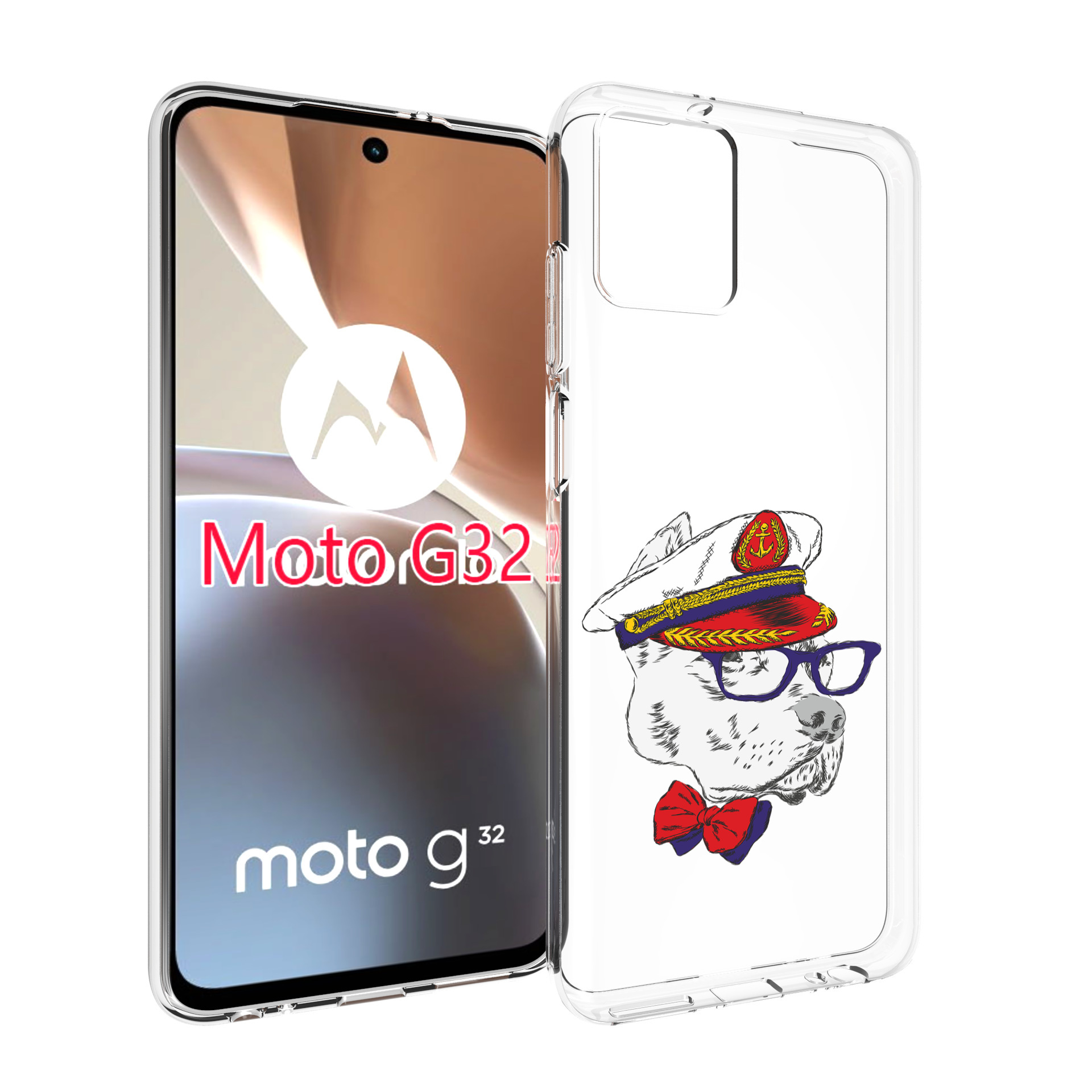 

Чехол MyPads бульдог для Motorola Moto G32, Прозрачный, Tocco