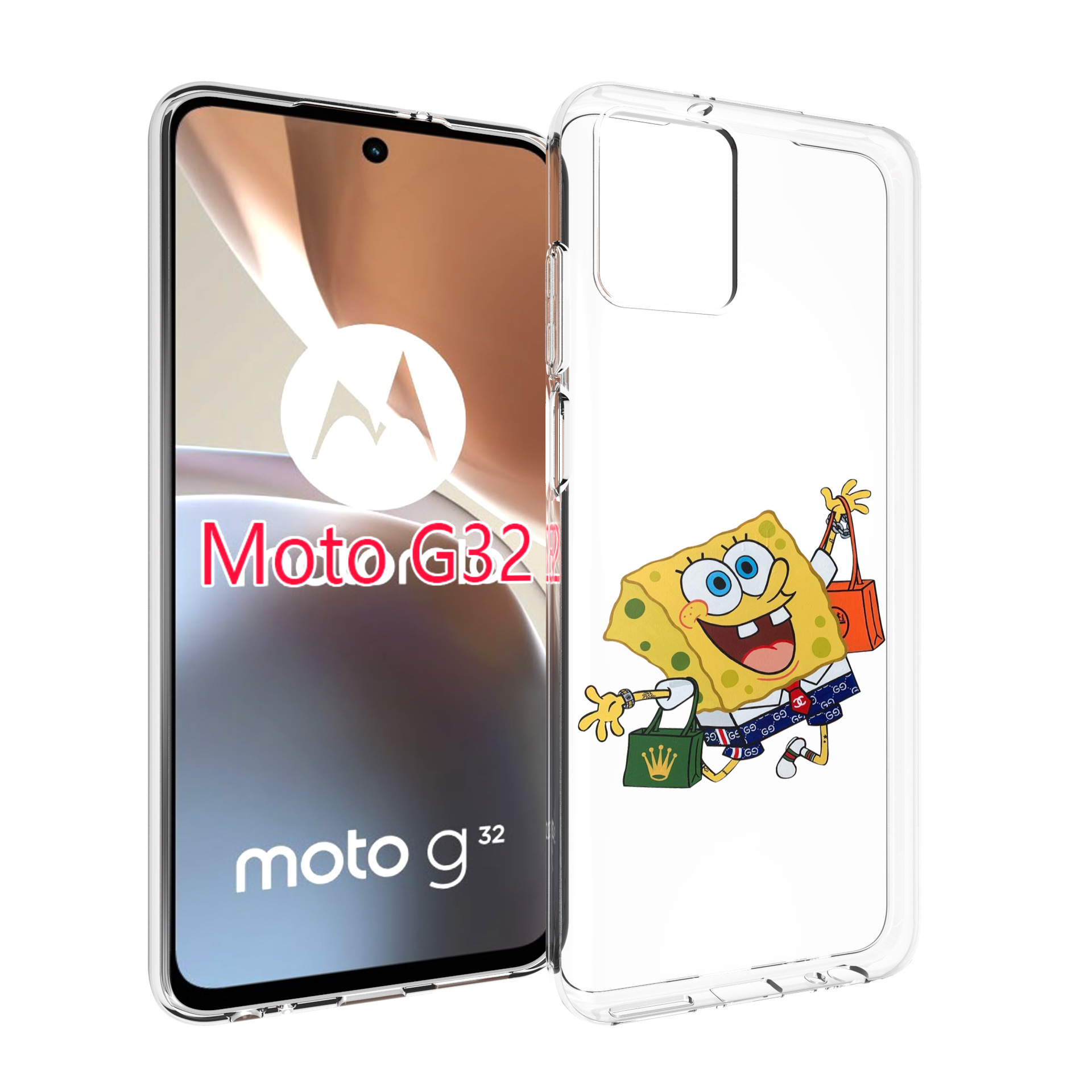 

Чехол MyPads модный-спанч-боб для Motorola Moto G32, Прозрачный, Tocco