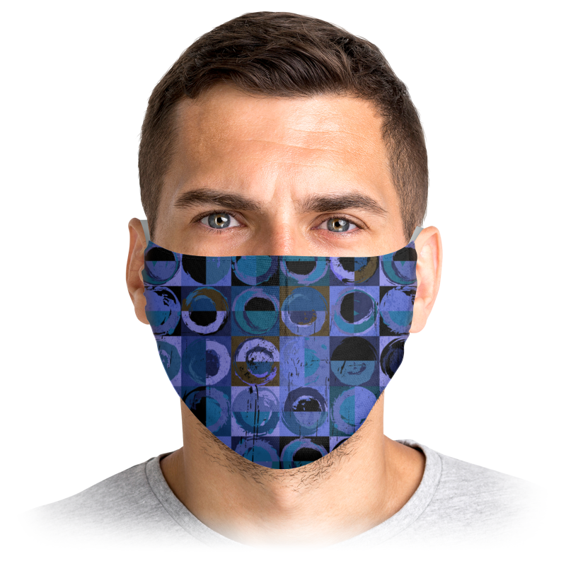 

Многоразовая маска Printio Abstract design синяя M, Abstract design