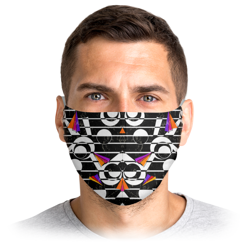 

Многоразовая маска Printio Abstract design черная M, Abstract design