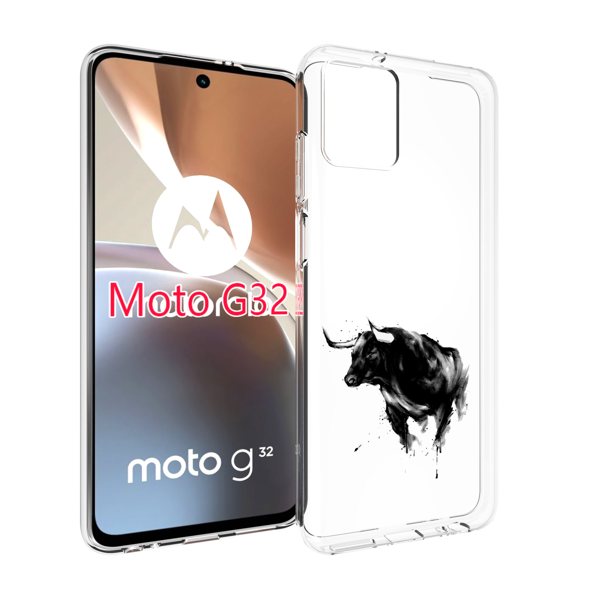 

Чехол MyPads бык для Motorola Moto G32, Прозрачный, Tocco
