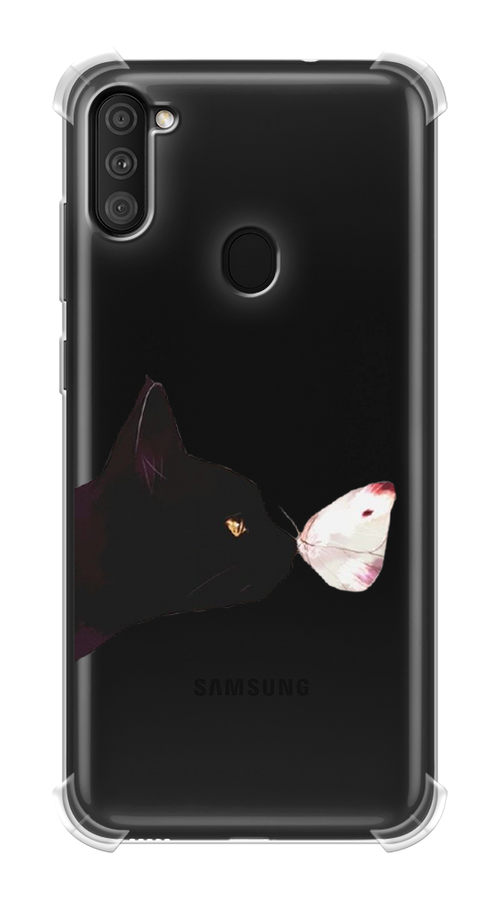 

Чехол Awog на Samsung Galaxy M11 / Самсунг M11 "Черный кот и бабочка", Разноцветный, 2100651-1
