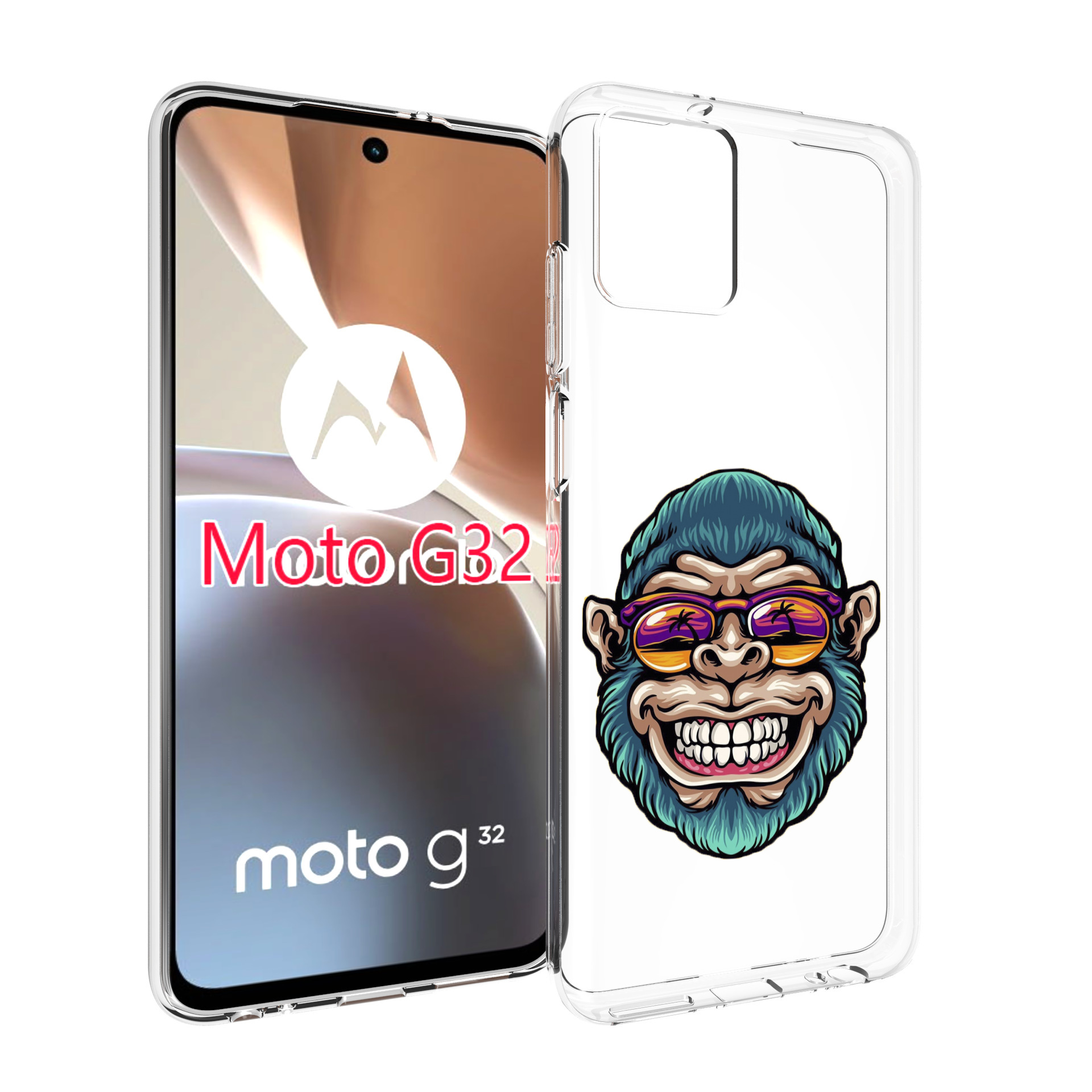 

Чехол MyPads обезьяна улыбается для Motorola Moto G32, Прозрачный, Tocco