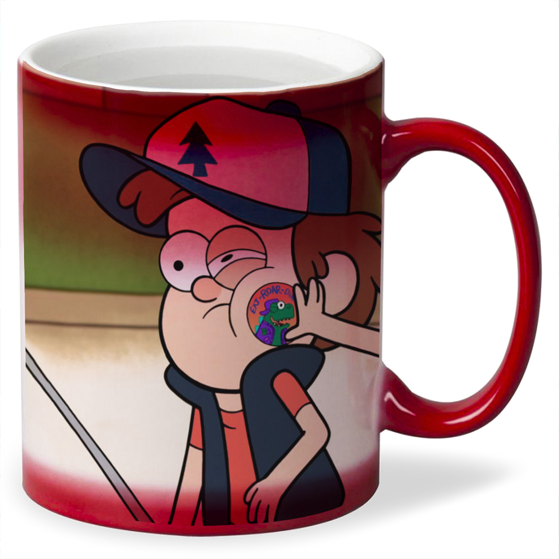 

Кружка хамелеон красный CoolPodarok Гравити фолз Мэбл и диппер Mabl&Dipper.