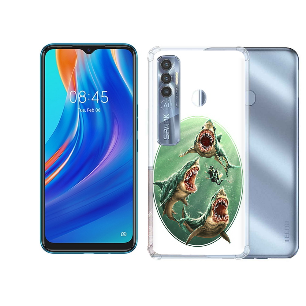 

Чехол MyPads Tocco для Tecno Spark 7 Pro синяя бездна, Прозрачный, Tocco