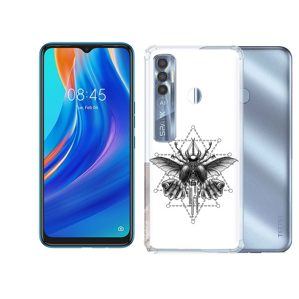 

Чехол MyPads Tocco для Tecno Spark 7 Pro скарабей, Прозрачный, Tocco