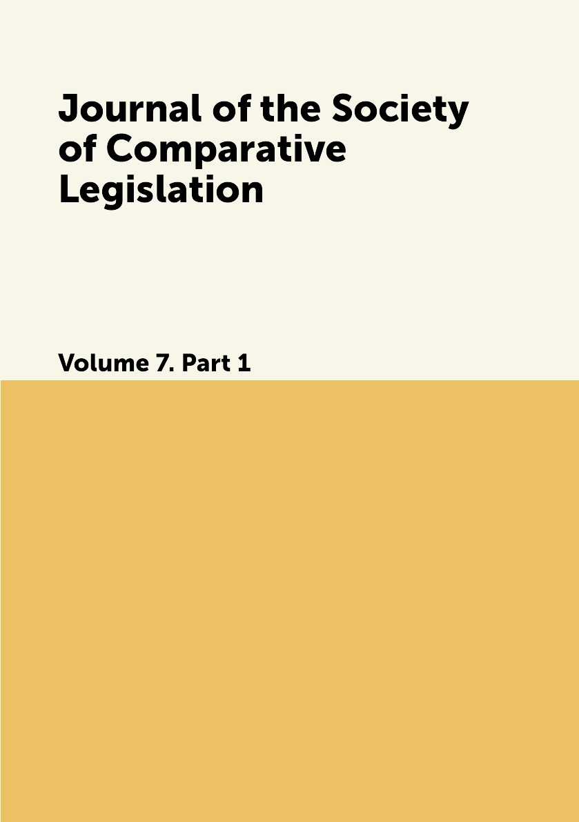 

Journal of the Society of Comparative Legislation