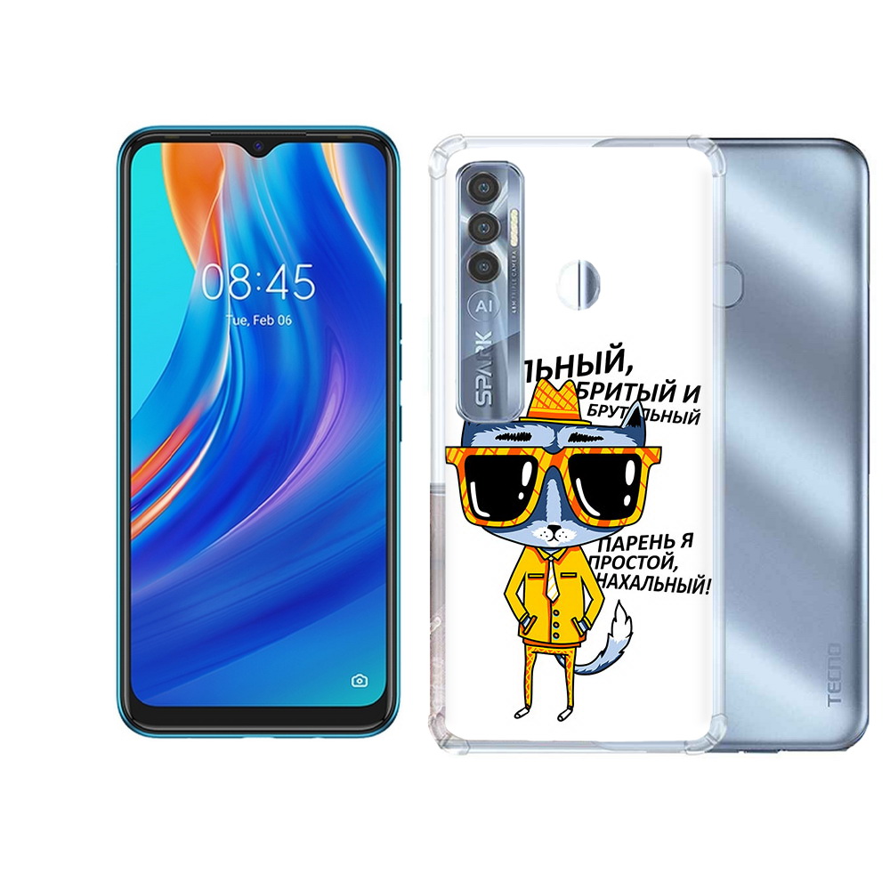 

Чехол MyPads Tocco для Tecno Spark 7 Pro стильный кот, Прозрачный, Tocco