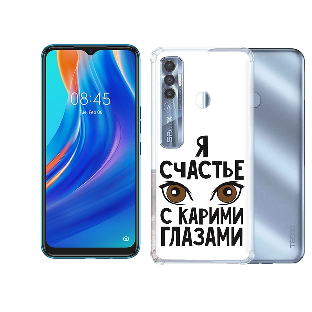 

Чехол MyPads Tocco для Tecno Spark 7 Pro счастье с карими глазами, Прозрачный, Tocco