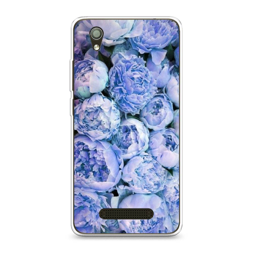 

Чехол Awog на ZTE Blade X3 / ЗТЕ Блэйд X3 "Пионы голубые", Разноцветный, 130650-8