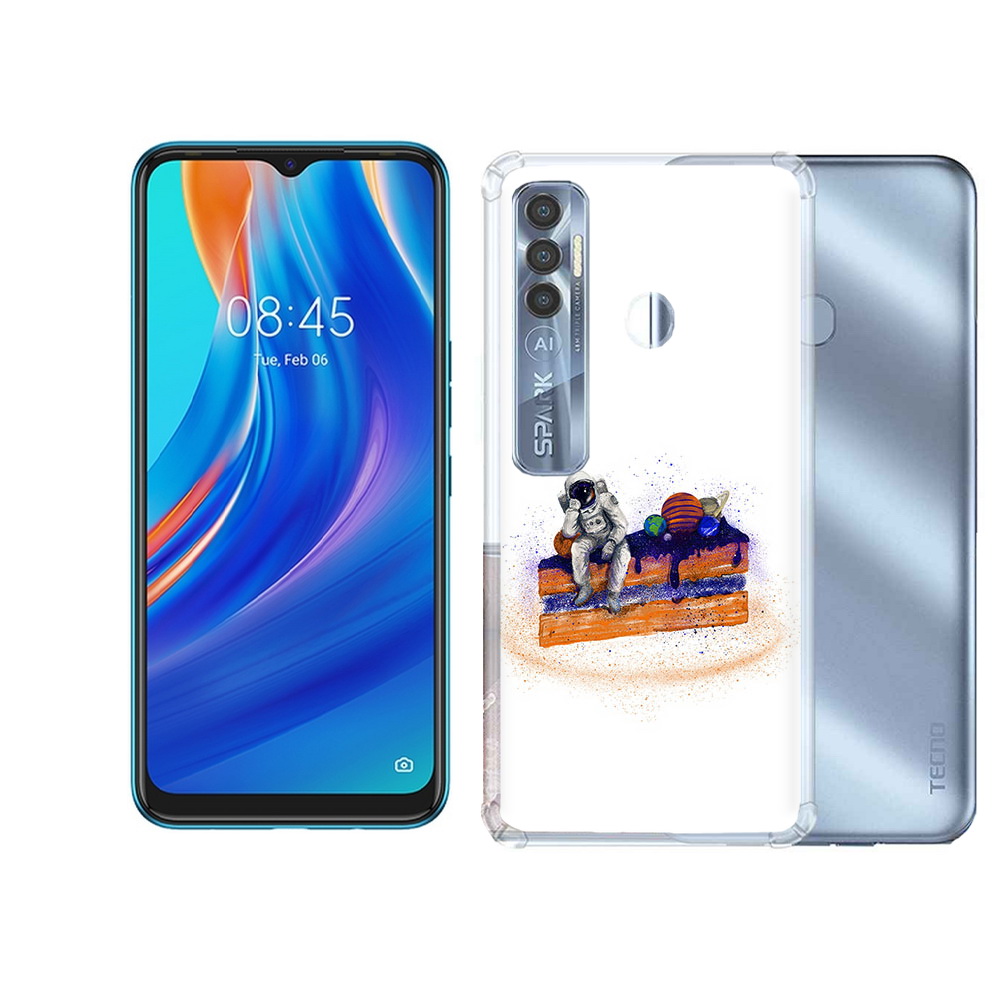 

Чехол MyPads Tocco для Tecno Spark 7 Pro торт с планетами, Прозрачный, Tocco