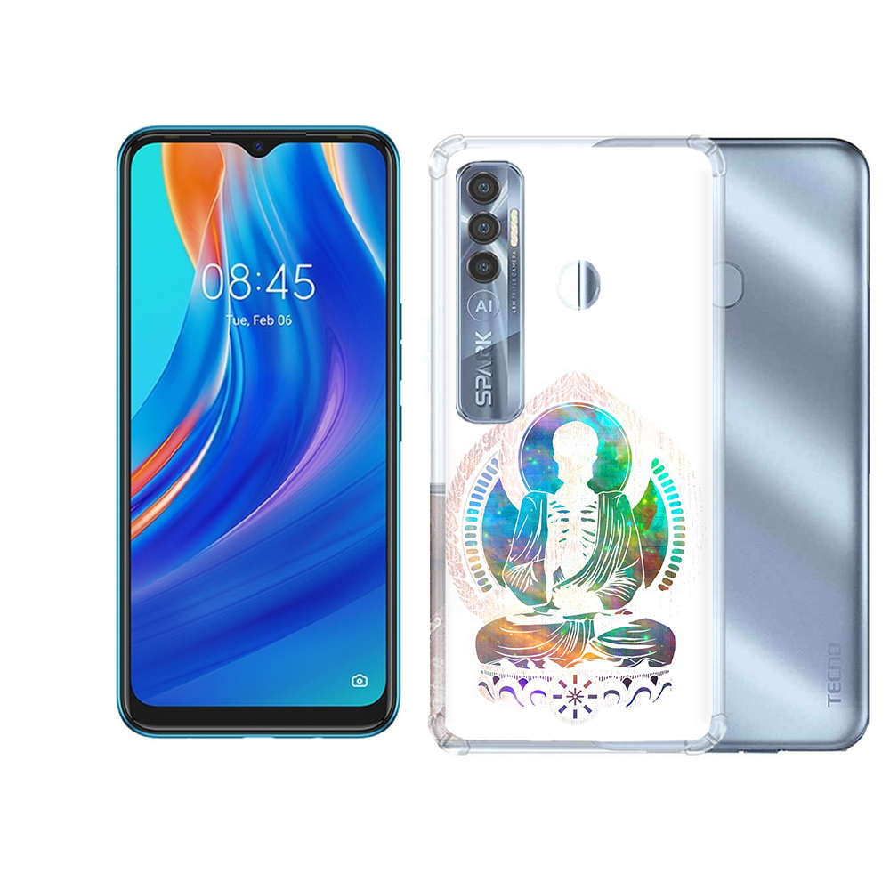 

Чехол MyPads Tocco для Tecno Spark 7 Pro умный скелет, Прозрачный, Tocco