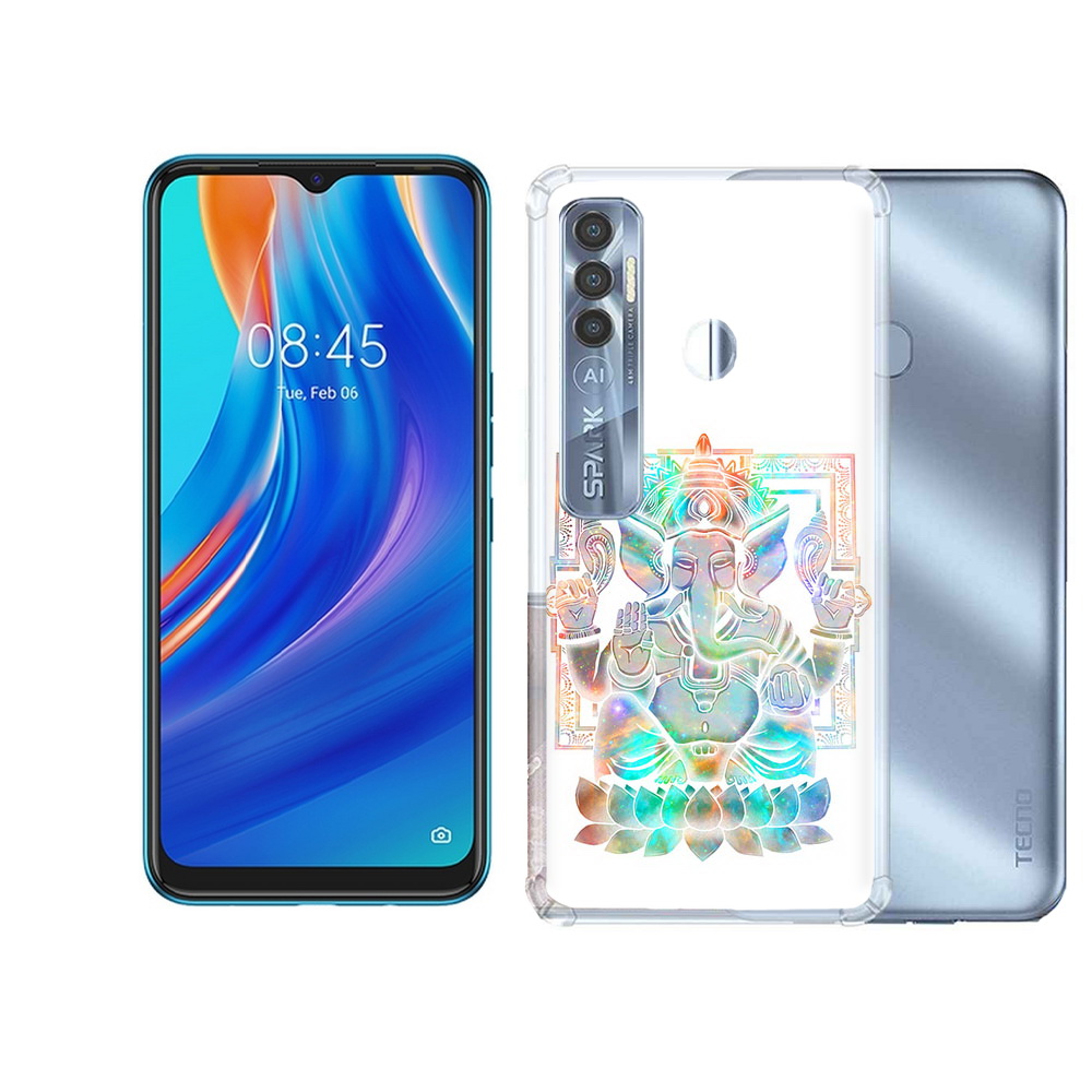 

Чехол MyPads Tocco для Tecno Spark 7 Pro умный слон, Прозрачный, Tocco