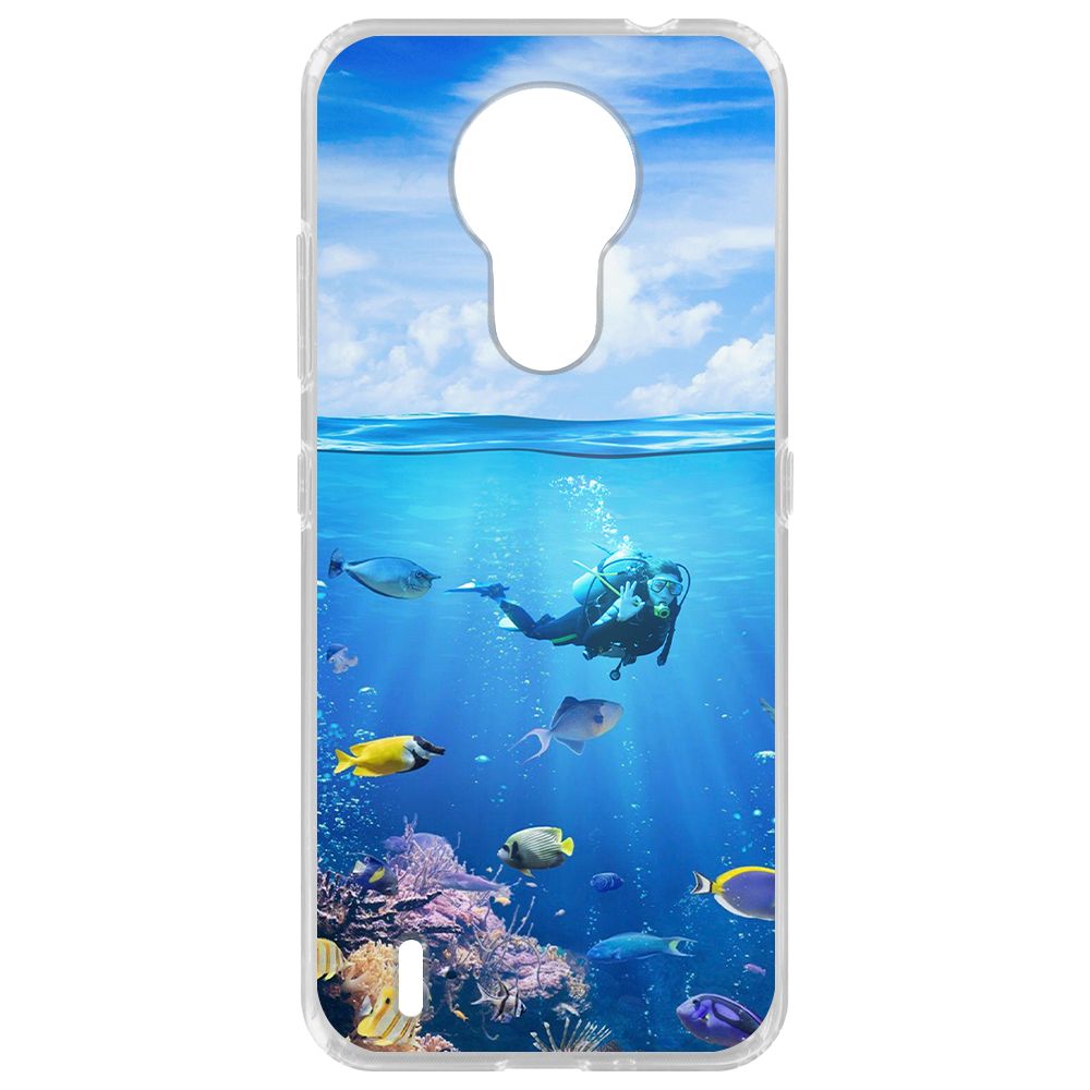 Чехол-накладка Krutoff Clear Case Австралия, Большой Барьерный Риф для Nokia 1.4