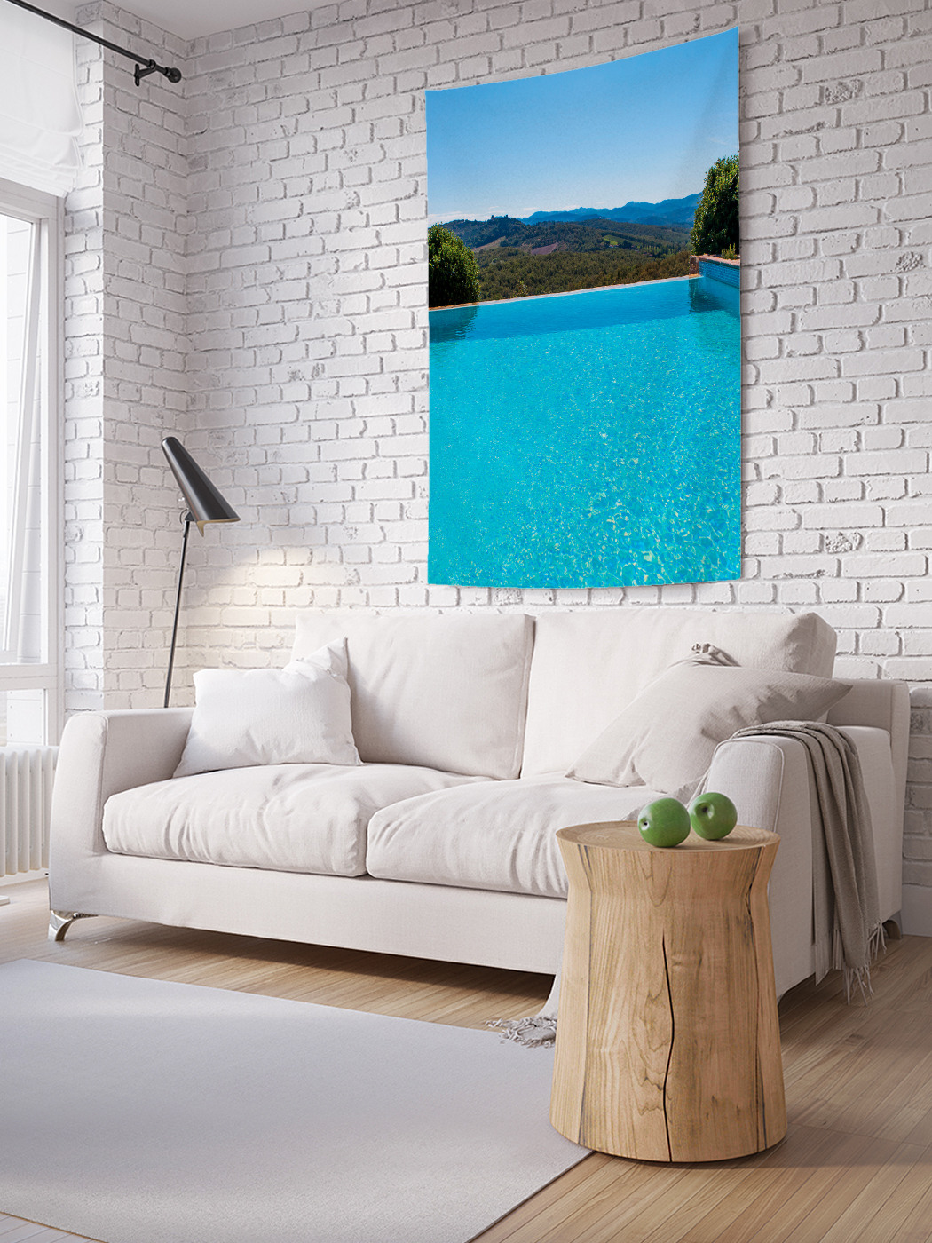 фото Вертикальное фотопанно на стену joyarty "лесной бассейн", 100x150 см