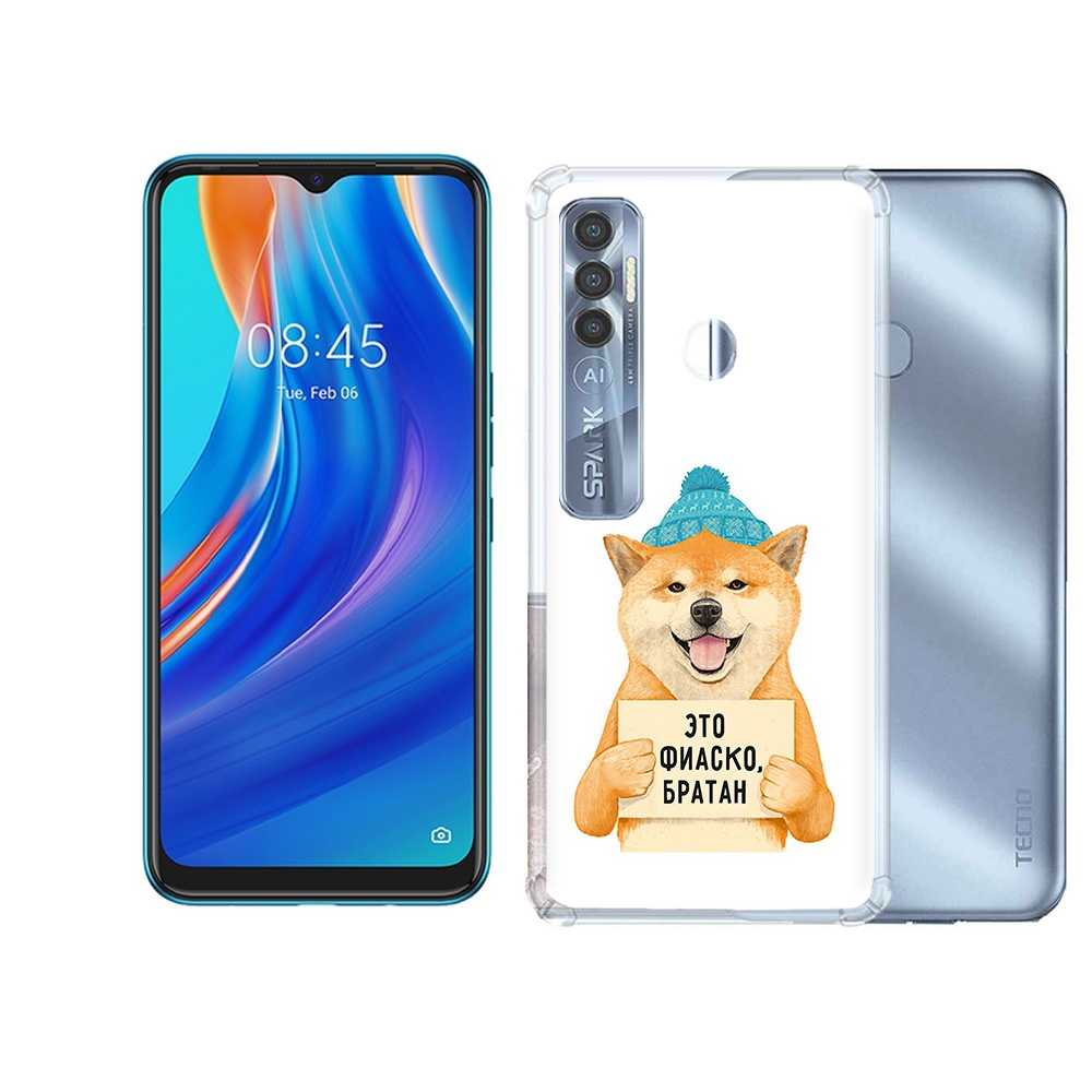 

Чехол MyPads Tocco для Tecno Spark 7 Pro фиаско, Прозрачный, Tocco