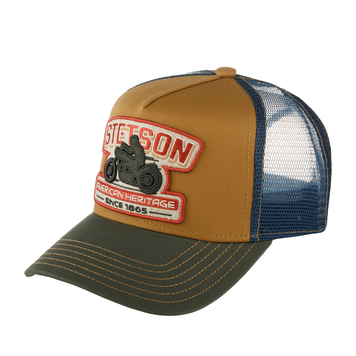 

Бейсболка унисекс Stetson 7761173 TRUCKER CAP MOTORCYCLE оливковая/коричневая, Зеленый, 7761173 TRUCKER CAP MOTORCYCLE